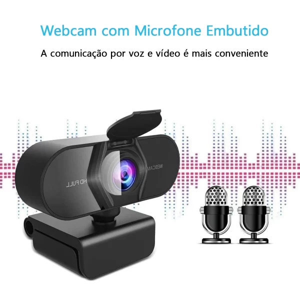 Webcam Full HD 1080p com Microfone Embutido - Widescreen USB, Ideal para Videoconferências e Chamadas Online - Imagem 4