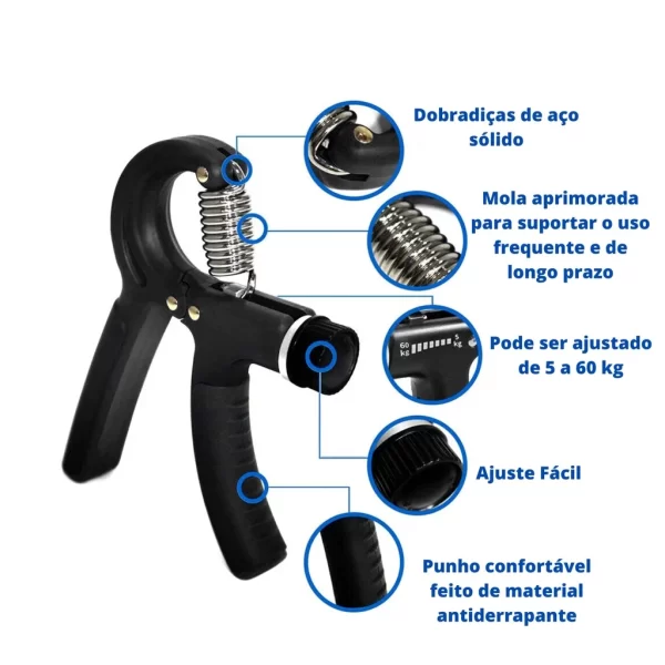 Hand Grip Mola Com Ajuste 5kg A 60kg Fisioterapia - Imagem 6
