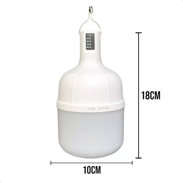 Luminária Portátil 18W Alça Gancho Carregamento USB Type-C Iluminação LED Recarregável Compacta Portátil para Camping Pesca Caça - Imagem 2
