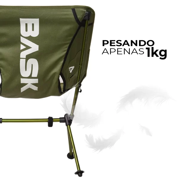 Cadeira BASK Portátil Extra Grande em Alumínio – Leve, Confortável, Dobrável e Resistente p/ Camping, Pesca, Praia e Lazer150kg - Imagem 6