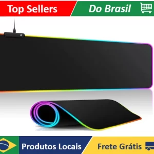Mouse Pad Gamer Grande com LED RGB 300mm x 800mm
