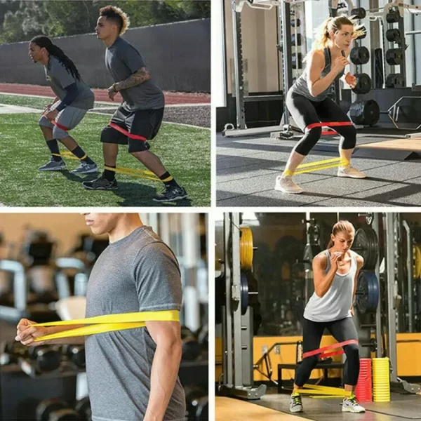 Kit de 5 Mini Faixas Elásticas Ideal p/ Exercício/Academia/Treino/Funcional/Mobilidade Em Casa-ENVIO IMEDIATO PARA TODO BRASIL - Imagem 5