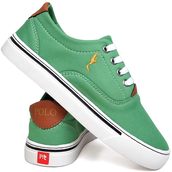Tênis Feminino Old School Sola Baixa Confortável Polo Blu Verde do 33 ao 40 - Imagem 2