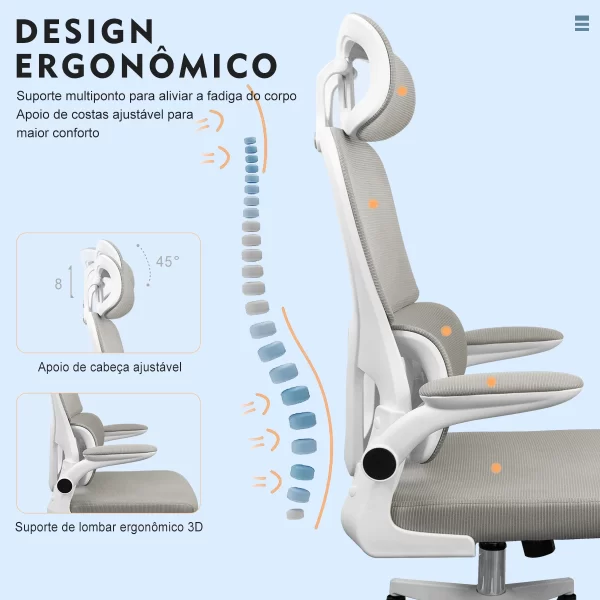 Cadeira para jogos ou escritório com almofada lombar e cervical, ergonômica, ajustável em altura e reclinável,Envio do Brasil - Imagem 2