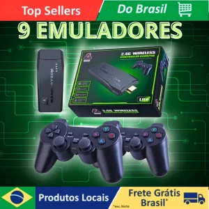 Videogame Stick 4K com 20000 Jogos Retro + 2 Controles Sem Fio