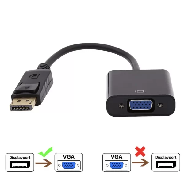 Cabo Adaptador Conversor DisplayPort para VGA Ultra Resistente Alta Qualidade Ideal para PC Monitor Projetor TV Uso Prático - Imagem 5