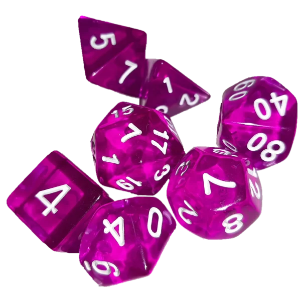 Jogo Dados 7 Peças Kit Dungeons And Dragons Rpg Rosa