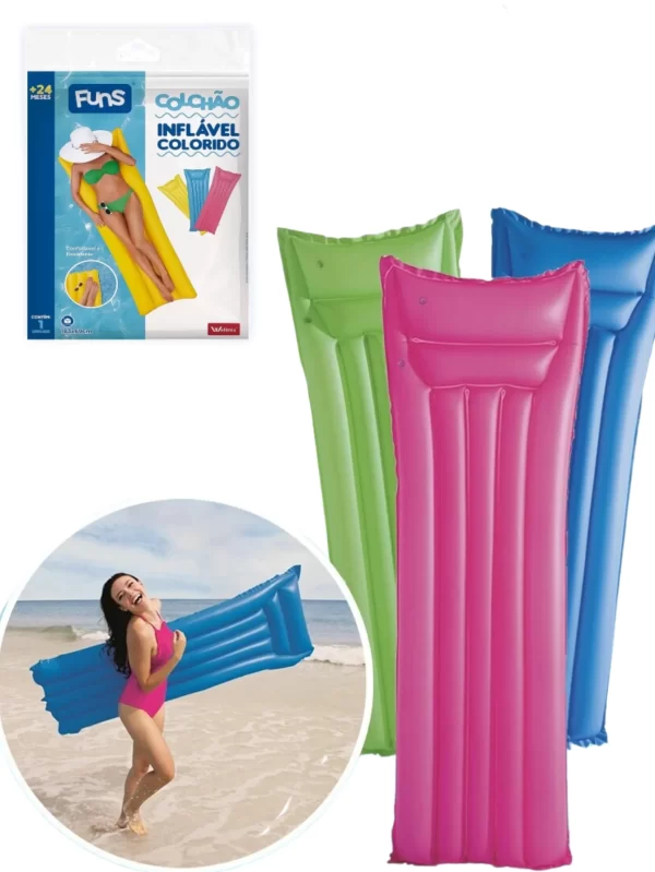Colchão de ar Inflável para Piscina Bóia Lazer e Diversão 183x69cm Verão - Imagem 3
