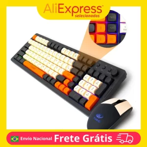 Kit Gamer KEEDI-TEC814: Teclado e Mouse LED USB