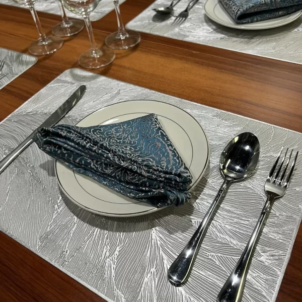 Conjunto 4 Peças Jogo Americano Tecido Impermeavel Poliester Antiderrapante Jantar Mesa De Cozinha - Imagem 6