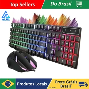 Kit Gamer Teclado e Mouse RGB 3200dpi