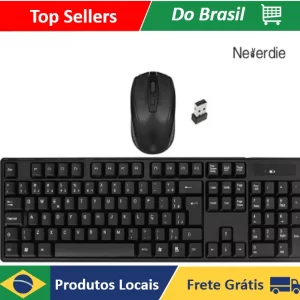 Kit Teclado e Mouse Sem Fio Ergonômico Slim - Neverdie Store