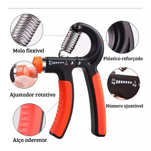 Hand Grip Mola Com Ajuste 5kg A 60kg Fisioterapia - Imagem 3