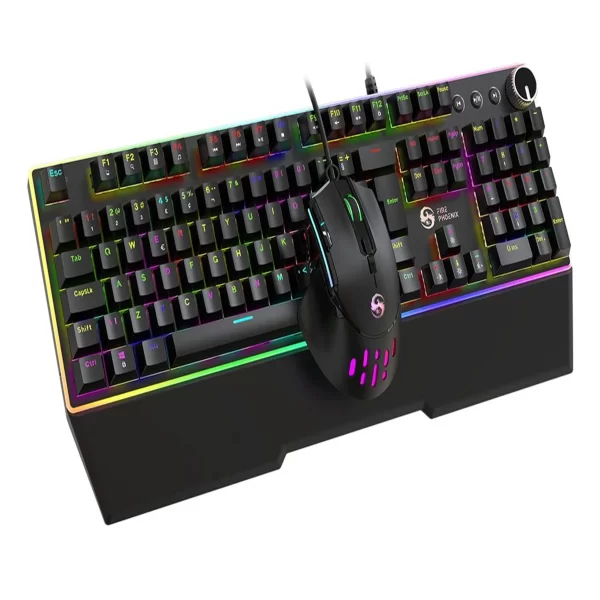 Kit Teclado Gamer Mecânico Switch Blue Abnt2 + Mouse Gamer Ergonômico 9 Botões Dpi 12800 Led Rgb Usb Com Mousepad Para Pc Bk-04 - Imagem 2