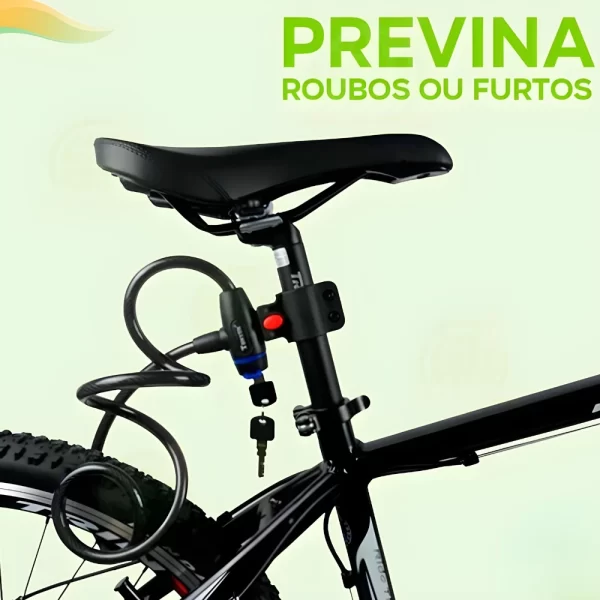 Cadeado Com Corrente Reforçado Com Trava De Segurança Para Bicicleta E Moto Antifurto - Imagem 3