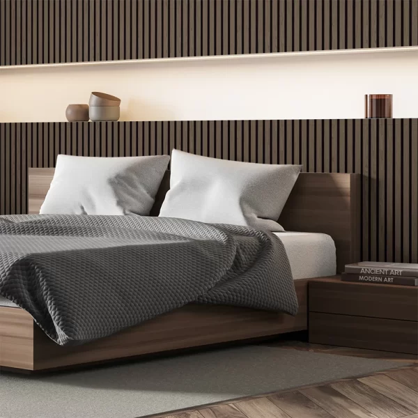 Cabeceira modulada para cama ripada em MDF de 90 cm alt por 87 cm larg fácil instalação - Imagem 2