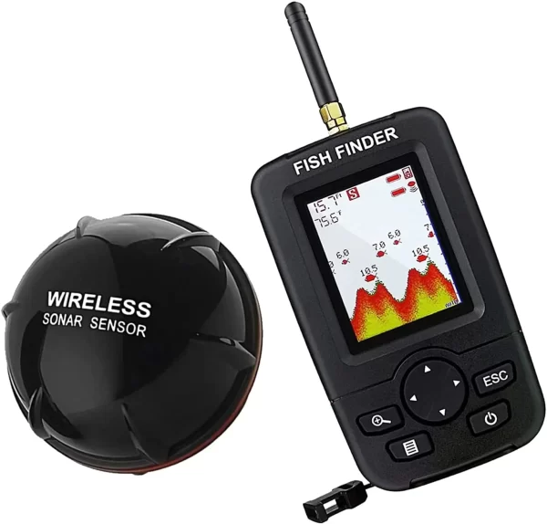Sonar sem fio alerta de pesca localizador de peixes subaquático eco sounder detector de pesca portátil localizador de peixes