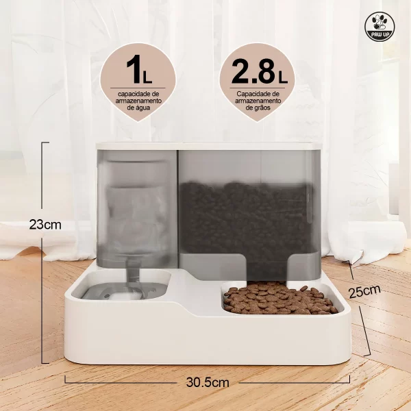 ​​Alimentador Automático 2em1 para Gatos - Bebedouro com Filtro 3L + Comedouro, Dispenser de Água Recirculante para Pets - Imagem 5