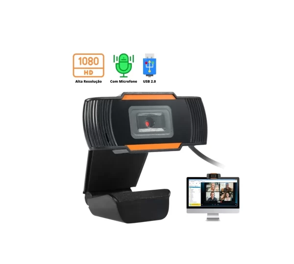 Webcam Full Hd 1080p USB C/ Microfone Câmera Para PC Ou Notebook - Imagem 4