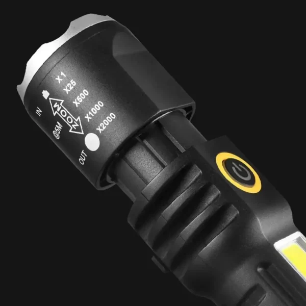 Lanterna Mini Led Cree Police Tática Recarregável Zoom Forte Lampião Usb Recarregável - Imagem 4