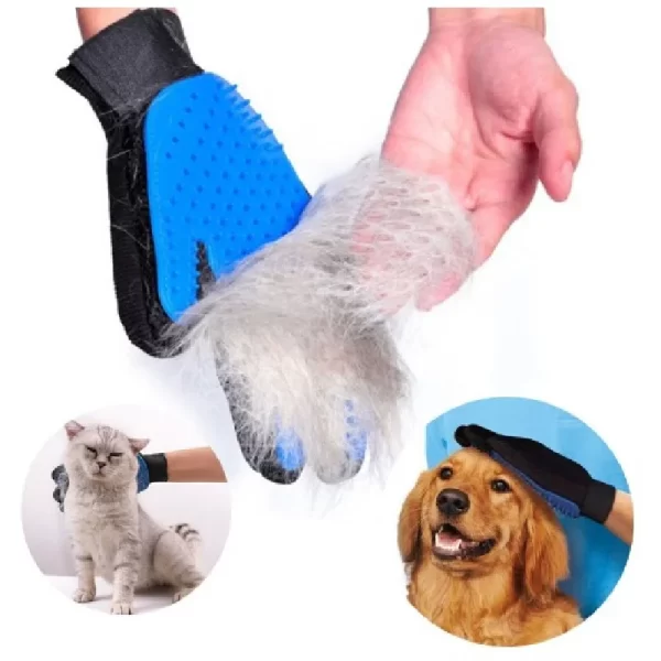 Luva Removedora de Pelos Higiene Para Pets Cães e Gatos 24cm Prático Fácil Limpeza Seco ou Molhado - Imagem 3