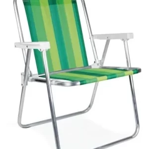 Cadeira de Praia Alta em Alumínio com Cores Variadas 2101 Mor