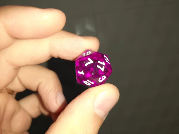 Jogo Dados 7 Peças Kit Dungeons And Dragons Rpg Rosa - Imagem 5