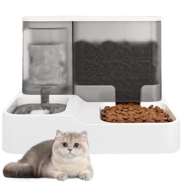 ​​Alimentador Automático 2em1 para Gatos - Bebedouro com Filtro 3L + Comedouro, Dispenser de Água Recirculante para Pets