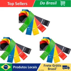 Kit de 5 Faixas Elásticas Thera Mini Band para Fisioterapia