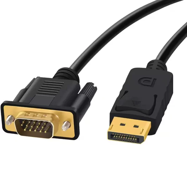 Cabo DisplayPort VGA Full HD Adaptador Plug Play Notebook PC Monitor Projetor ATI HDTVs Setup Desktop Apresentações Multi Tela