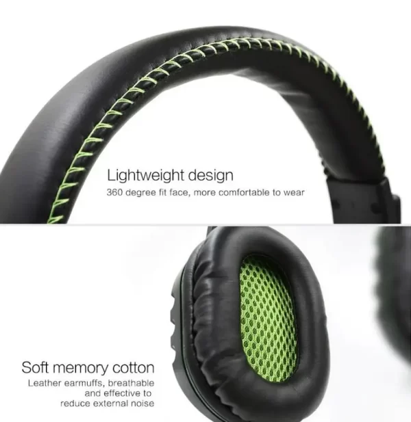 Fone de Ouvido Gamer Headset P3 com Microfone e Bass Para PC Jogos Som de Alta Qualidade Confortável para Longas Sessões - Imagem 6