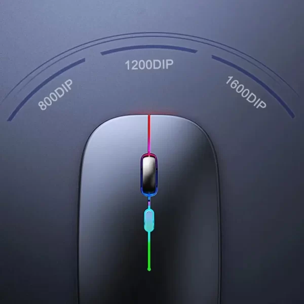 Mouse Óptico Sem Fio 2.4GHz Wireless USB Led RGB Alta Precisão Confortável Design Moderno Ideal Jogos e Escritório Home Office - Imagem 6
