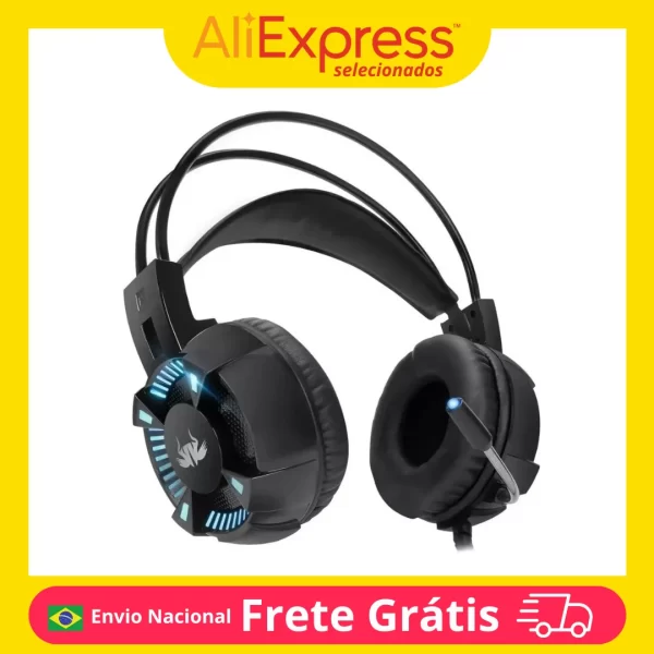 Fone de Ouvido Gamer Headset Para PC PS4 PS3 Xbox One e Celular Som Surround Microfone de Alta Qualidade Confortável e Ideal