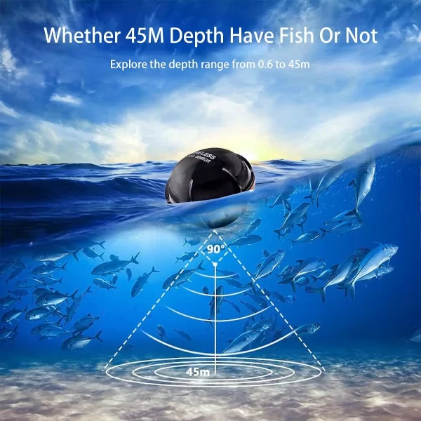 Sonar sem fio alerta de pesca localizador de peixes subaquático eco sounder detector de pesca portátil localizador de peixes - Imagem 4