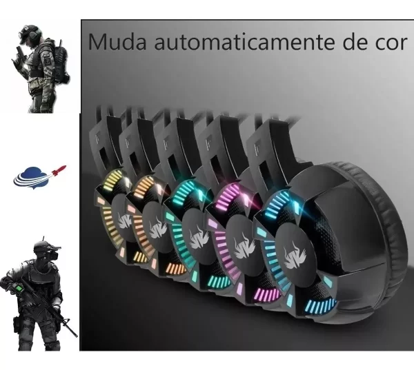 Fone de Ouvido Gamer Headset Para PC PS4 PS3 Xbox One e Celular Som Surround Microfone de Alta Qualidade Confortável e Ideal - Imagem 5