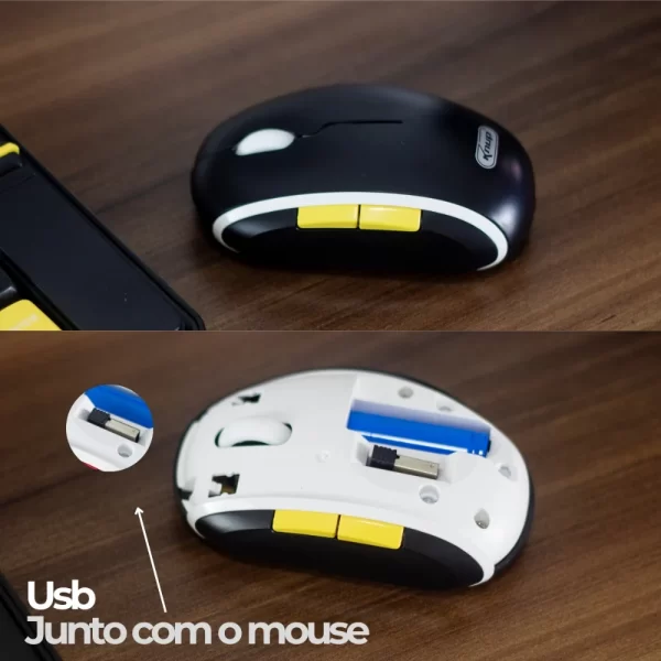 Combo Teclado Mouse Sem Fio Bluetooth Wireless Recarregável - Imagem 4