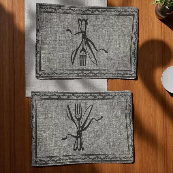 Conjunto 4 Jogos Americanos Rustico Mesa de Jantar e Porta Talhares Toalha Prato - Imagem 2