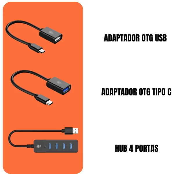 Kit Gamer Mobilador One Hand 60% Preto Led com fio Celular Teclado Mouse Tripé Usb Rgb Otg Tripé - Imagem 3