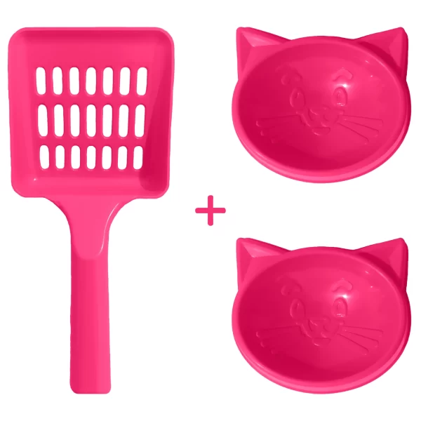 Caixa de Areia para Gatos Grandes Desmontável + Pá Higiênica + Potes de Ração - Imagem 2