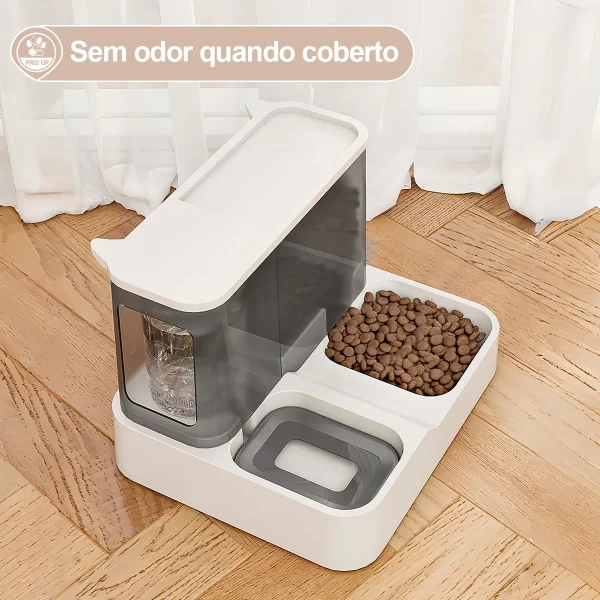 ​​Alimentador Automático 2em1 para Gatos - Bebedouro com Filtro 3L + Comedouro, Dispenser de Água Recirculante para Pets - Imagem 6