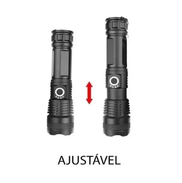 Lanterna T9 Tatica Profissional Ultra Leve Forte Potente Recarregavel P50 Luuk Young - Imagem 2