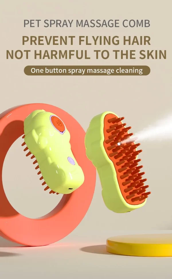 Escova De Limpeza Recarregável 3 em 1 Gatos Spray Integrado Ideal Banho Higiene Design Ergonômico Eficiente Mantém Pet Limpo - Imagem 6