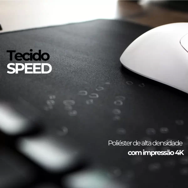 Mouse Pad Gamer Extra Grande Profissional 90x40 Deskpad Branco Preto Ergonômico Speed OndaTitorion - Imagem 3