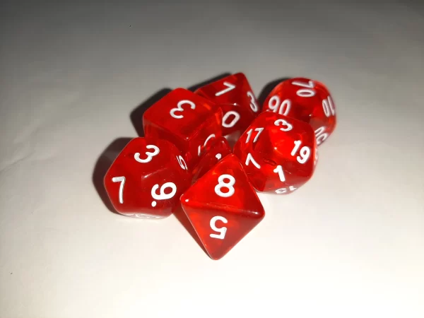 Jogo Dados 7 Peças Kit Dungeons And Dragons Rpg Vermelho - Imagem 6