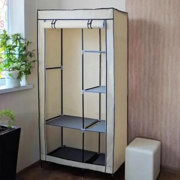 Guarda Roupa Organizador Armário Multiuso Compacto Arara Portatil Cabideiro Dobrável - Imagem 5