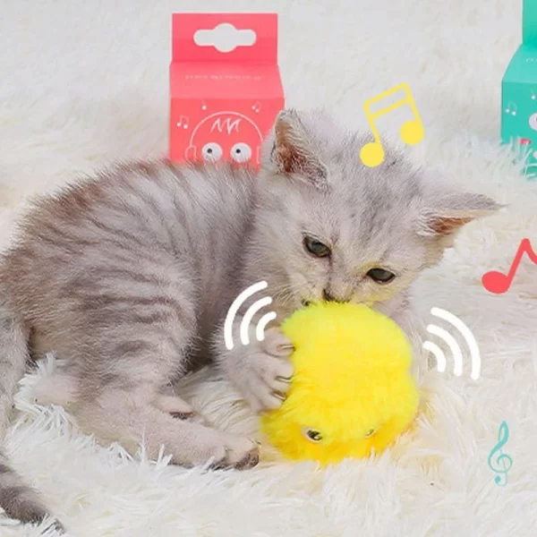 Brinquedos De Bola De Gato Inteligentes Kitten Plush Treinamento Elétrico Interativo Toque De Sonorização Do Produto Pet Squeak - Imagem 4