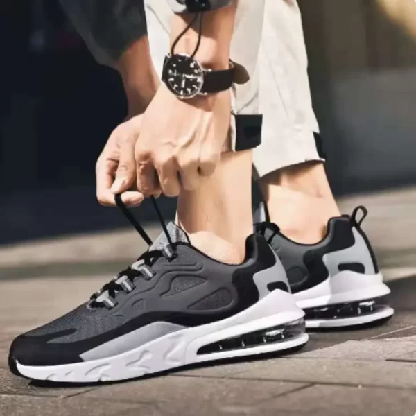 Tênis de corrida respiráveis para homens, tênis elásticos altos, absorção de choque, quatro estações, nova moda - Imagem 4