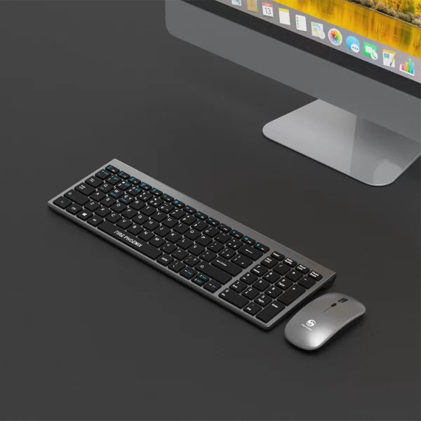 Kit Teclado E Mouse Bluetooth Wireless Sem Fio 2.4g Recarregável Abnt2 Bk-8078 - Imagem 4