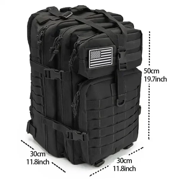 Mochila tática 50L + patch Reforçado impermeável grande espaçoso - Imagem 5