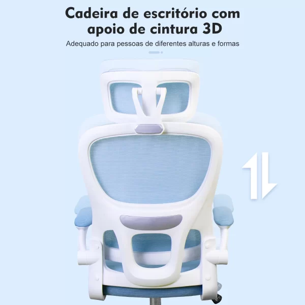 Cadeira ergonômica Python Fly, cadeira com apoio para a lombar, móvel para uso doméstico, tecido de malha, envio do Brasil - Imagem 2